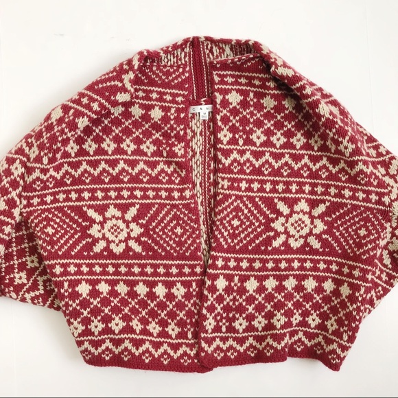 CAbi Fair Isle Wool Shrug Cardigan #971 Size M - Picture 6 of 8